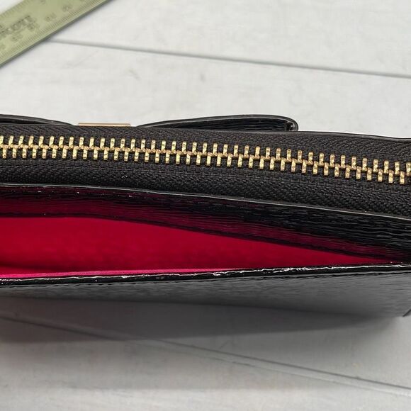 Kate Spade Wallet Large Black Zip Clossure Multi Compartment Leather Lined‎ - Picture 3 of 9